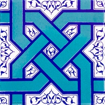 Armada Çini 20x20 Cm Ac 6 Selçuklu Turkuaz Zincir Geçme Çini Kar