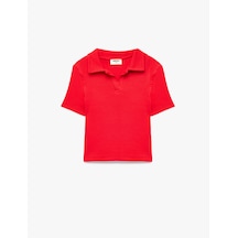 Koton Pamuklu Kısa Kollu Basic Polo Yaka Tişört Kırmızı 6skg10564ak