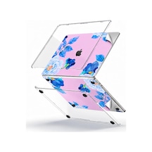 Macbook Pro 13 İnç Kristal Parlak Şeffaf Sert Kılıf Hard Case A2338 M1 M2 A2251 A2289 Uyumlu + Desenli 3m Sticker + Şeffaf Klavye Koruyucu 3'lü Set Lila Belirtilmemiş