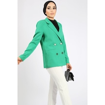 Zara Fleto Cepli Sivri Yaka Ceket Yeşil