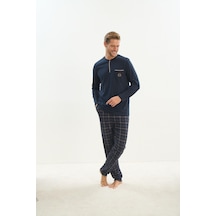 Sevim Erkek Uzun Kol Lacivert Pijama Takım C7t3n5o9 001