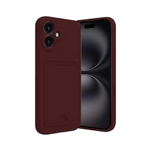 Apple iPhone  Uyumlu,  16 Kılıf Kelvin Kartvizitli Silikon - Bordo