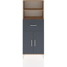 Arges Dolap 3 Raflı Tek Çekmeceli 2 Kapaklı 60x30x163 Çam-ant... Çam