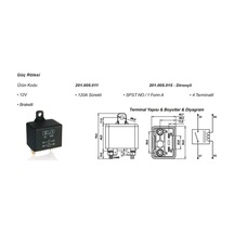 12v Röle 4 Uçlu 120 A Büyük Tip Toz Korumalı