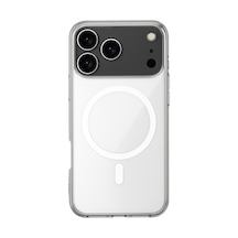 iPhone Uyumlu 17 Pro Max Kılıf Magneticsafe Şeffaf Silikon - Şeffaf Düz Renkli