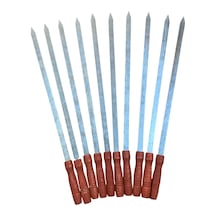 Mobilreyon- 10 Adet Ahşap Saplı Adana Kebap Kıyma Şişi-galvanizli Şiş 55 Cm