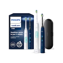 Philips Sonicare Protectorclean 5100 Elektrikli Diş Fırçası, 3 Fırçalama Moduna Sahip Sonik Diş Fırçası, Temiz Ve Beyaz, Basınç Sensörü, Zamanlayıcı Ve Seyahat Çantası, Beyaz Ve Mavi, 2'li Paket, Model Hx6851/34
