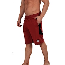 Kırmızı Erkek Beli Lastikli Dalgıç Kumaş Lyc Spor Şort Edy201119k