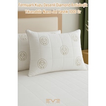 Diamond Desenli Antialerjik Yıkanabilir Nano Jel Yastık 1000 Gr 50x70 Cm Beyaz