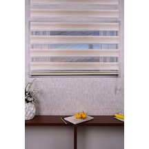 Gri Kendinden Desenli Etek Dilimsiz Ds 11714-v5 Zebra Stor Güneşlik Perde