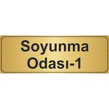 Soyunma Odası-1Yönlendirme Levhası 7Cmx20Cm Altın Renk Metal
