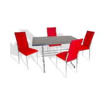 Japon - Gözde Masa Takımı - 70x120 Werzalit, Wermodin Ve Allzalit Tabla - Palazzo - Kırmızı Çok Renkli