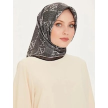 Armine İpek Eşarp 2025 Kış - 9228-54 Siyah Füme Twill Siyah Füme