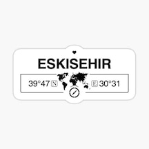 Eskişehir Gps Harita Sticker Oto Araba Yapıştırma 17Cm