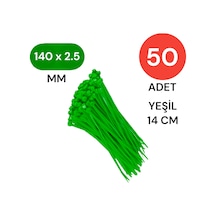 Tek-iş Plastik Kablo Bağı Klipsi Cırt Kelepçe 140 Mm X 2.5 Mm Yeşil 50 Adet