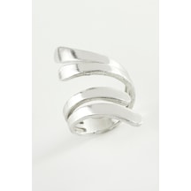 Yaprak - 664 - Metal Yüzük - Nazblsmm - Gümüş Rengi