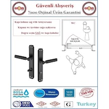 Parçalı Wc Banyo Kapı Kolu - Mat Siyah - 1 Takım Ön Ve Arka - Sağ