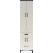 Arges Dolap 5 Raflı 3 Çekmeceli 4 Kapaklı 60x30x243 Antrasit-aytaşı Antrasit