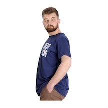 Mode Xl Büyük Beden Erkek T-Shirt Authentıc 23140 Indigo 001