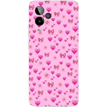 Gm 24 Pro Uyumlu Pembe Minik Kalpler Baskılı Silikon Kılıf Renkli