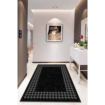 Siyah Çerçeveli Kaymaz Taban Makinede Yıkanabilir Halı Rv180n11