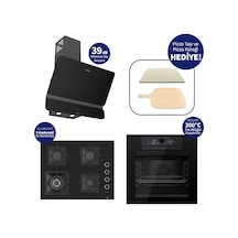 Ferre Italıano Pızzart 3'lü Ankastre Set Siyah +  Pizza Taşı & Küreği