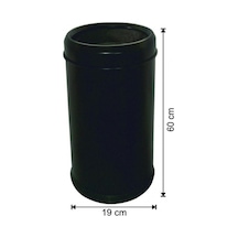 Ofis Çöp Kovası Siyah Metal Çemberli 18 litre Siyah