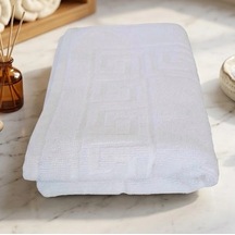 Bicomi %100 Pamuklu İkili Ayak Havlusu Seti Duş Sonrası Ultra Emici Banyo Paspası 50x70 Cm Beyaz