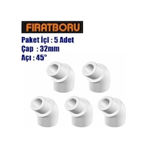 Fırat 32mm 45 Kuyruklu Dirsek, Pprc 32 45 Kuyruklu Dirsek, 5 Adet, 7b11002132
