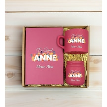 Bk Gift Kişiye Özel İsimli Dtf Anne Temalı Leylak Defter & Kahve Fincanı & Mum Hediye Seti-2, Anneye Hediye, Anneler Günü Hediyesi Kobitmeyencom30778