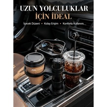 Ayarlanabilir Araç Bardaklık Aparatı Çift İçecek Ve Tepsili Tasar