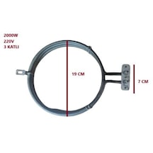 Fırın Rezistans Turbo 2000w 220v Çap:19cm 3katlı R2045