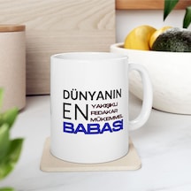 Dünyanın En Yakışıklı Babası Yazılı Babalar Günü - Doğum Günü Hediyesi - Hediye Porselen Kupa Bardak Beyaz