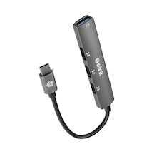 Sw-u324 Type-c Metal Usb Hub, 3x Usb 2.0 + 1x Usb 3.0 4 Port Usb Çoklayıcı, Alüminyum Gövde Gri Usb-c Hub, Laptop Tablet Pc Macbook İçin Mouse Klavye Usb Bellek Aksesuar Bağlantı Adaptörü 01
