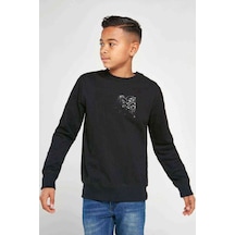 Tshirthane Computer Skull Baskılı Unisex Çocuk Siyah Sweatshirt (534626213) Siyah