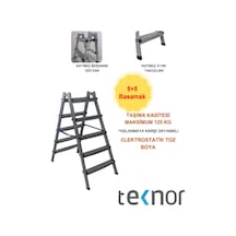 Çift Taraflı Dayanıklı 5+5 Metal Basamaklı Merdiven