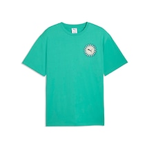 Puma Sunset Drive Relaxed Tee Erkek Günlük Tişört 63439540 Yeşil Yeşil