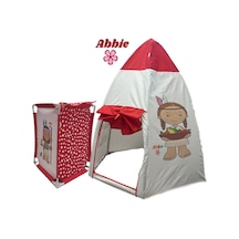 Abbie Resimli Kızılderili Sepetli Oyun Çadırı Bzi Kırmızı