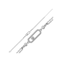 Gümüş Oval Zirkon Taşlı Işıltılı Tektaş Bileklik - Seçenek: Br11005219