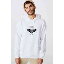 Solstafir Icelandic Baskılı Beyaz Erkek Kapşonlu Sweatshirt
