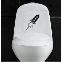 Klozet Banyo Sticker Komik Resim 12 Siyah