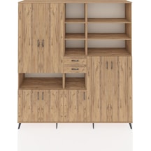 Hyperion Dolap 17 Raflı 2 Çekmeceli 7 Kapaklı 220x44x243 Çam-çam/çam Atlas Çam/atlas Çam