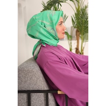 Silk Home Yeşil Pembe Desenli Tivil İpek Eşarp Ist11433-31 Çok Renkli