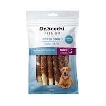 Dr.sacchi Premium Ördek Sargılı Beyaz Sığır Derisi Burgu Çubuk Tahılsız Köpek Ödülü 5'' 10'lu 100 Gr