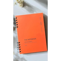 Spiralli 80 Yaprak Kareli A5 Defter, Not Defteri, Okul Defteri, 4 Farklı Renk Seçeneği 04 Oran 04 Orange Coral
