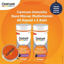 Centrum Immunity Kara Mürver Multivitamin 2 x 60 Kapsül + Günlük Vitamin Kutusu