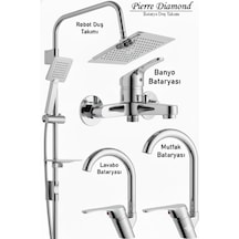 0-05 Mutfak Banyo Lavabo Bataryası Robot Duş Takımı Musluk Armatür Siyah Krom Gold Beyaz Krom