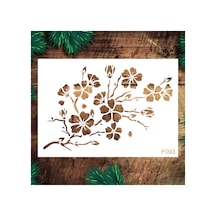 Kk Swords Stencil Tasarım F093 Şakura Desen - Dekoratif Duvar Ve Eşya Boyama Şablonları 21x30 Cm