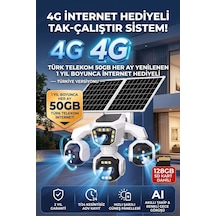5 Kameralı Güneş Enerjili Kamera 18x Zoom Solar Panelli Profesyonel Dış Mekân Güvenlik Kamerası 50tt