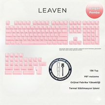 Mekanik Klavye Keycap -136 Tuşlu Dalgalı Pembe Tuş Takımı